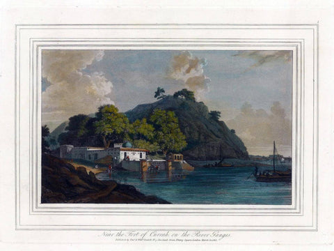 Fort Of Currah (Kara) c1812 - Thomas And William Daniell - Vintage Orientalist Aquatint of India by William Daniell