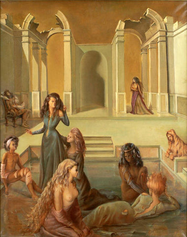 From One Day to Another (Un Jour Lautre) - Leonor Fini - Surrealist Art Painting by Leonor Fini