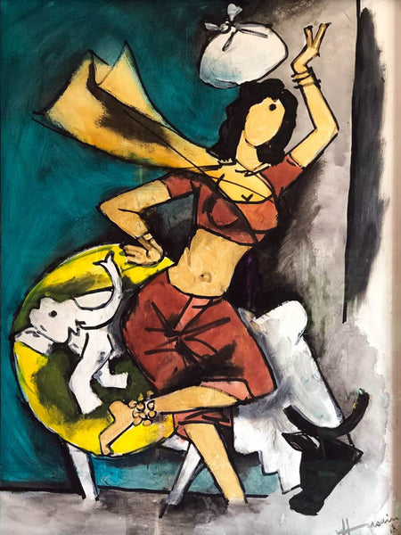 Gaja Gamini - M F Husain 1998 Painting - Art Prints