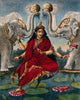 Gajalakshmi - Goddess Lakshmi Being Annointed By Elephants - Vintage Indian Spiritual Religious Painting For Prosperity - Art Prints