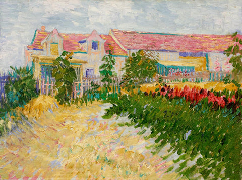 Garden In Front Of Mas Debray (Jardin Devant Le Mas Debray) - Vincent van Gogh Painting - Large Art Prints by Vincent Van Gogh