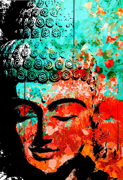 Gautam Buddha - Contemporary Abstract Buddha Painting - Posters