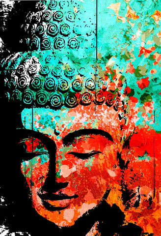Gautam Buddha - Contemporary Abstract Buddha Painting - Posters