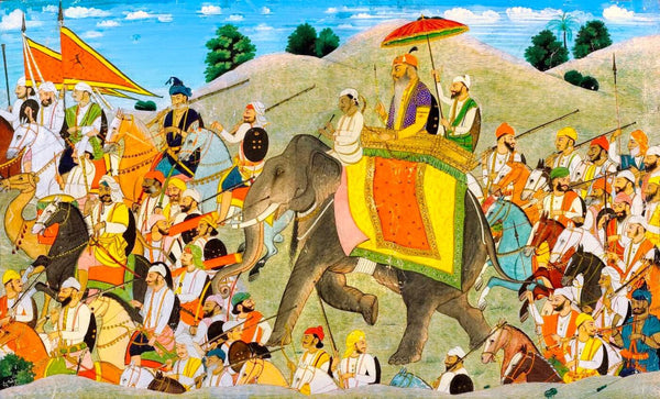 General Hari Singh Nalwa On An Elephant - 1825 Vintage Sikh Paintings - Life Size Posters