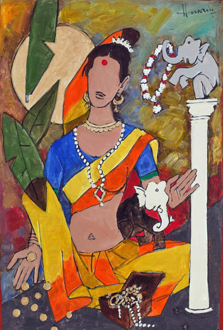 Goddess Lakshmi - Maqbool Fida Husain - Posters