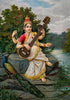 Goddess Saraswati - Raja Ravi Varma Oleograph - Vintage Indian Art Painting - Canvas Prints