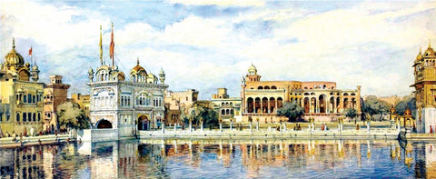 Golden Temple Amritsar - William Carpenter - Orientalist Painting Of India - Life Size Posters by Akal