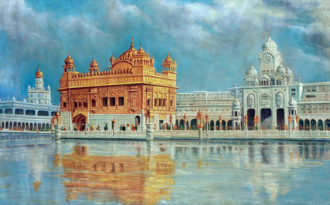 Golden Temple (Sri Harmandir Sahib) Amritsar - Sikh Holiest Shrine Painting - Life Size Posters by Akal