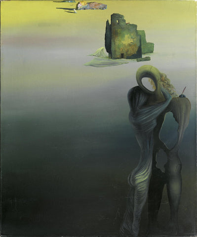 Gradiva Rediscovers The Anthropomorphic Ruins - Salvador Dali - Surrealist Art Painting - Art Prints