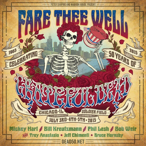Grateful Dead - Fare Thee Well 2015 - 50th Anniversary - Concert Poster by Tallenge Store