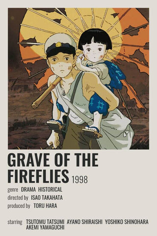 Grave Of The Fireflies - Studio Ghibli - Japanaese Animated Movie Art Poster by Tallenge