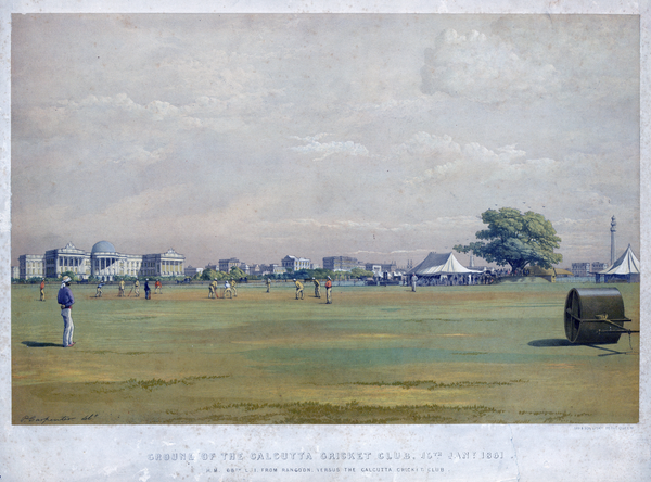 Ground Of Calcutta Cricket Club (Rangoon vs CCC) c1861 - Percy Carpenter - Colored Etched Painting - Sports Memorabilia - Art Prints
