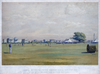 Ground Of Calcutta Cricket Club (Rangoon vs CCC) c1861 - Percy Carpenter - Colored Etched Painting - Sports Memorabilia - Art Prints