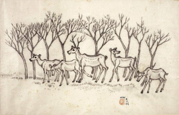 Group Of Deer - Nandalal Bose - Bengal School - Indian Painting - Art Prints