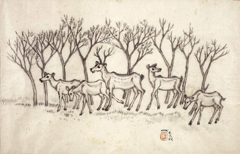 Group Of Deer - Nandalal Bose - Bengal School - Indian Painting - Art Prints