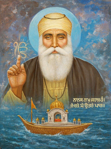 Guru Nanak As Guide And Teacher - Sikh Spiritual Punjab Painting by Tallenge