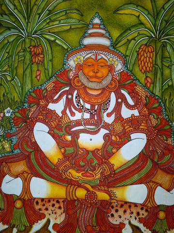 Hanuman - Kerala Mural Painting - Indian Art  Ramayan Painting by Kritanta Vala