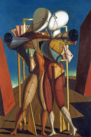 Hector And Andromaque (Ettore E Andromaca) - Giorgio de Chirico - Surrealist Art Painting by Giorgio de Chirico