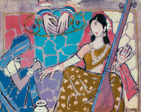 Henna Mehendi - Hindu Wedding Series - Maqbool Fida Husain - Life Size Posters by M F Husain