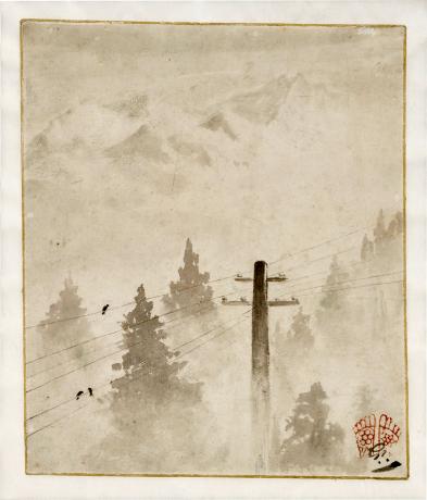 Himalayan Landscape - Gaganendranath Tagore - Bengal School Painting by Abanindranath Tagore
