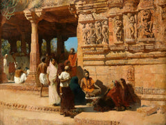Hindu Temple In Bombay 1884 - Edwin Lord Weeks - Vintage Orientalist Art Painting Of India