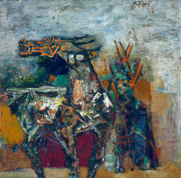 Horse 84 - Maqbool Fida Husain Painting - Art Prints