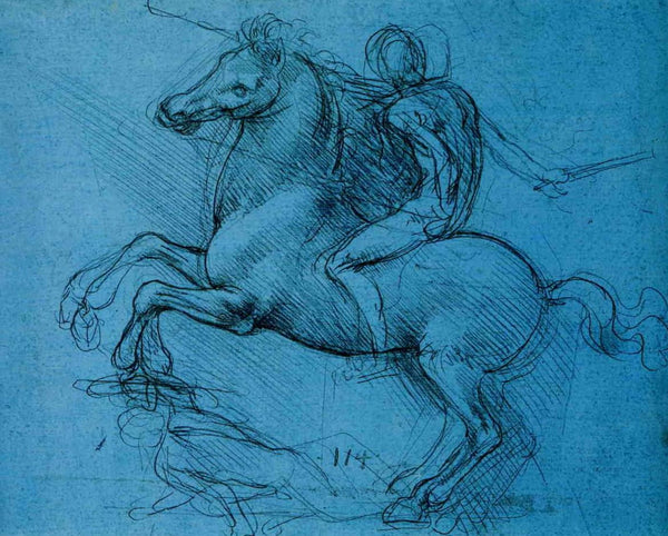 Horse Rider - Leonardo da Vinci Drawing - Canvas Prints