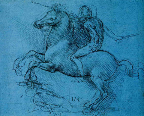 Horse Rider - Leonardo da Vinci Drawing - Canvas Prints