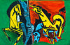 Lady With Lamp - M F Husain Painting - Posters