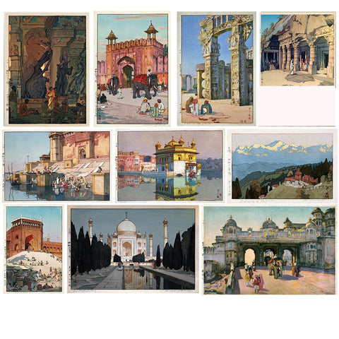 Yoshida Hiroshi - Vintage Japanese Prints of India - Set of 10 Poster Paper - (12 x 17 inches) each by Hiroshi Yoshida