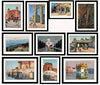 Yoshida Hiroshi - Vintage Japanese Prints of India  - Set of 10 Framed Poster Paper - (12 x 17 inches) each