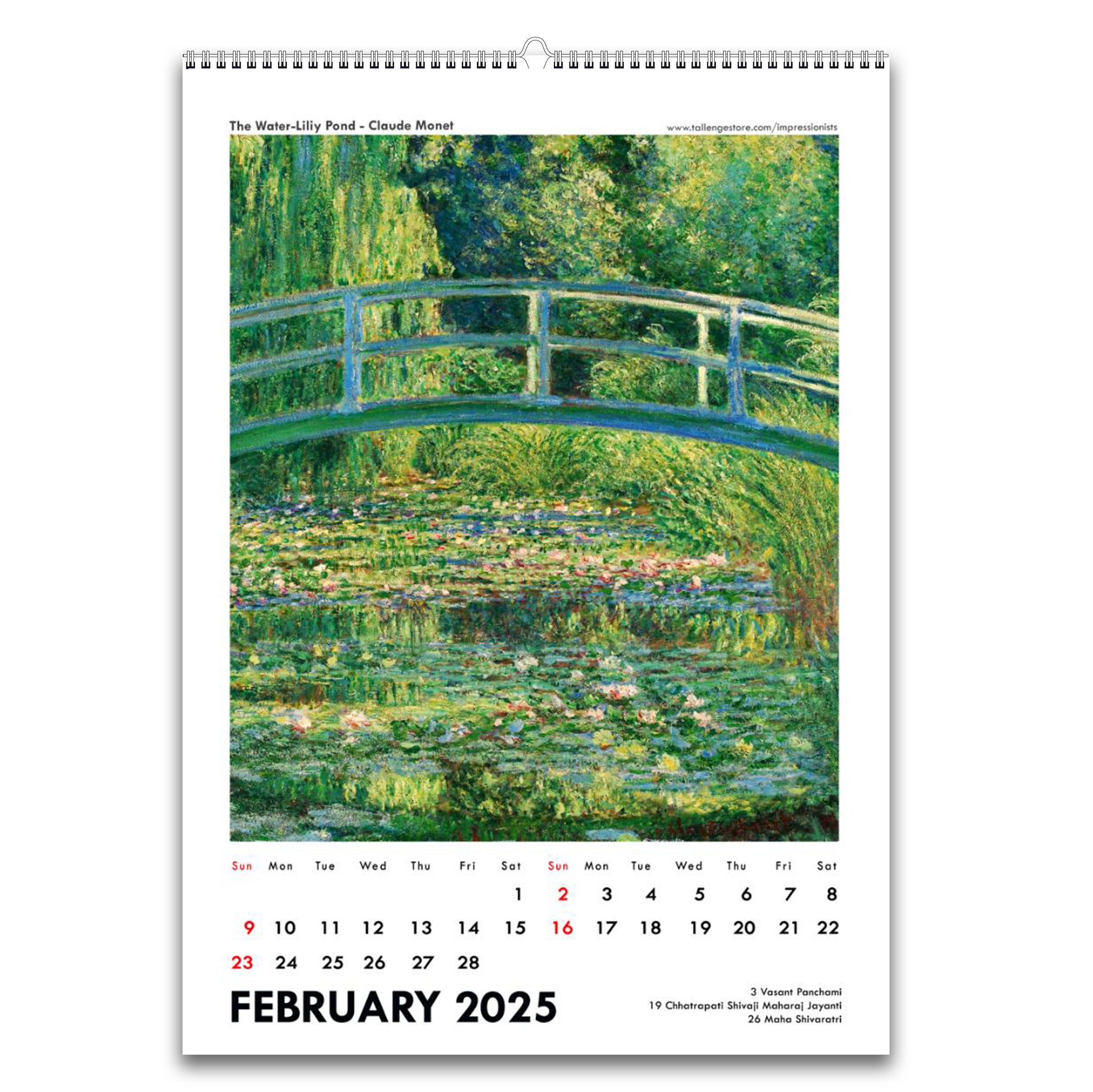 2024 Wall Calendar Art by Impressionists by Tallenge Store Buy 2018