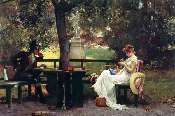 In Love - Marcus Stone R A - Victorian Romantic  Painting - Posters
