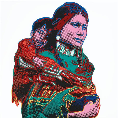 Indian Mother And Child - Cowboys And Indians Series - Andy Warhol - Pop Art Print by Andy Warhol