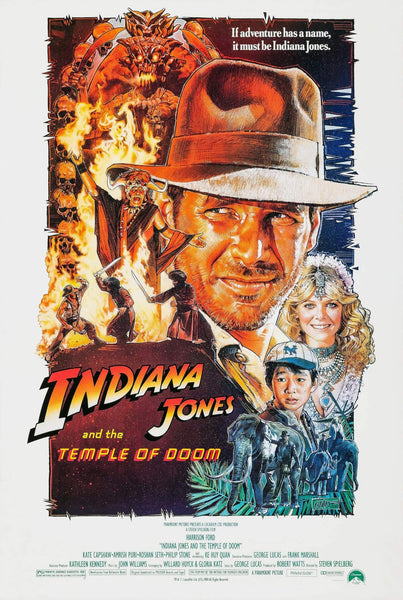 Indiana Jones And The Temple Of Doom - Harrison Ford - Steven Spielberg - Hollywood Action Movie Poster - Canvas Prints
