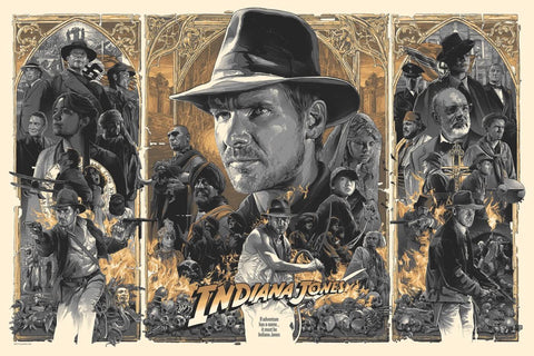 Indiana Jones Trilogy - Harrison Ford - Steven Spielberg - Hollywood Action Movie Poster by Tallenge Store
