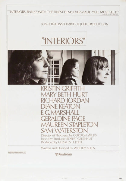 Interiors - Diane Keaton - Woody Allen - Hollywood English Movie Poster - Framed Prints