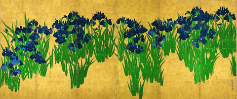 Irises - Ogata Kōrin - Japanese Masterpiece Painting by Ogata Korin