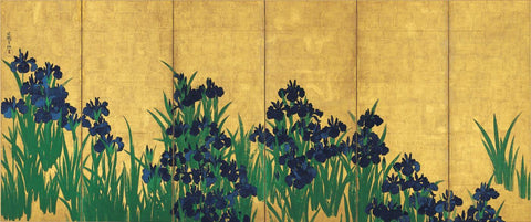 Irisis (L) - Ogata Korin - c1701 Edo Period - Japanese National Treasure Painting - Large Art Prints
