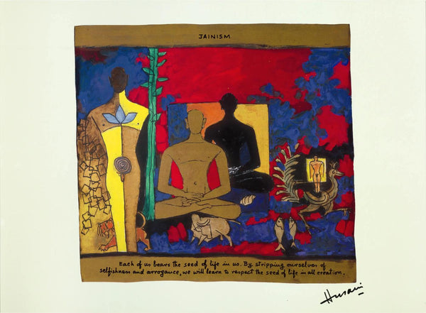 Jainism - Theorama Series - Maqbool Fida Husain - Canvas Prints