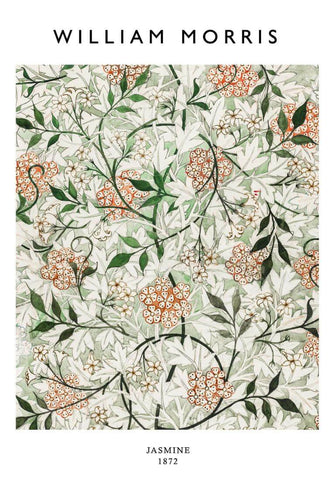 Jasmine - William Morris Exhibition Poster - Vintage Naturalistic Floral Wall Art - Canvas Prints by William Morris