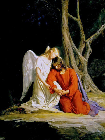 Jesus At Gethsemane - Carl Bloch - Christian Art Masterpiece Painting by Carl Bloch