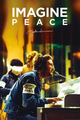 John Lennon - Imagine - People For Peace Concert - Beatles Music Concert Poster by Tallenge Store