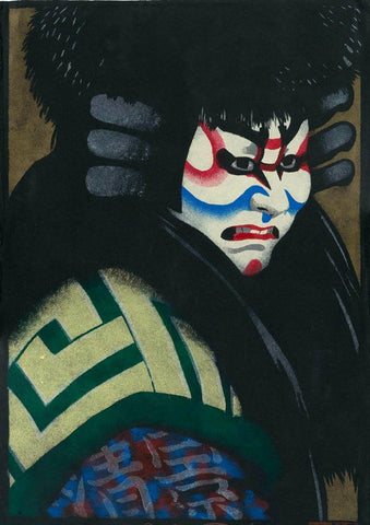 Kabuki Actor - Modern Ukiyo-e Japanese Woodblock Print Art Painting by Tallenge