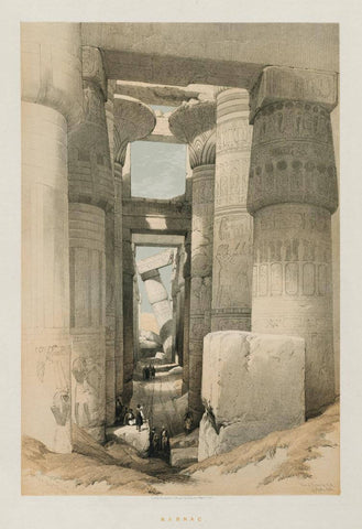Karnak c1842 - Louis Haghe - Vintage Orientalist Painting Of Egypt by Louis Haghe