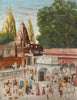Kashi Vishwanath Temple In Varanasi - Vintage Painting Of India - Framed Prints