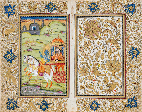 Krishna And Arjun - Kashmir School - 19th Century Vintage Indian ...