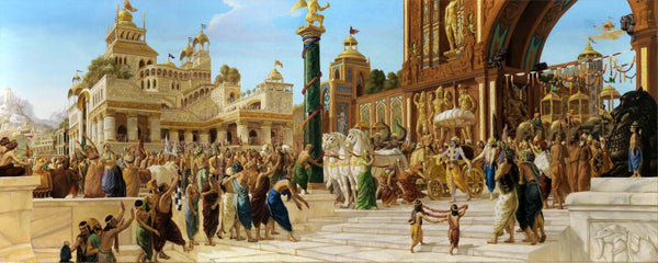 Krishna Entering Dwarka - Mahabharat Painting - Art Prints