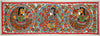 Krishna With Gopis - Madhubani - Indian Folk Art Paiinting - Large Art Prints