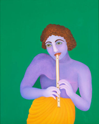 Krishna Playing Flute by Manjit Bawa